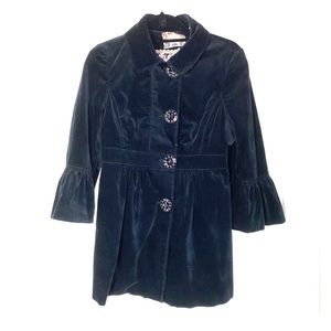 Chelsea and Violet Black velvet coat